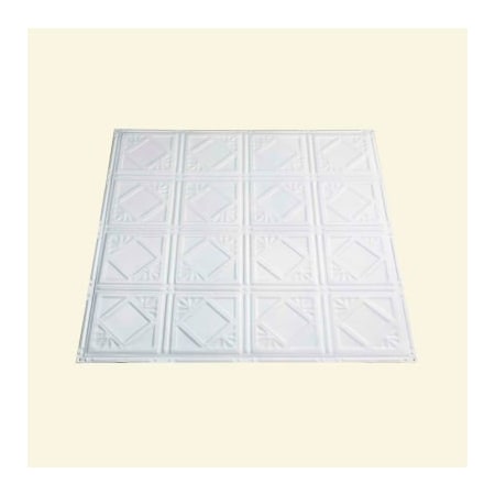 Acoustic Ceiling Products Great Lakes Tin Ludington 2' X 2' Lay-in Tin Ceiling Tile in Matte White - Y57-01 Y57-01